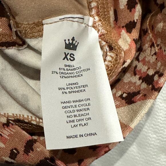 MARIIA Eco Bamboo Organic Cotton Animal Print Knot Crop Top Biker Short set AXS - Picture 7 of 10